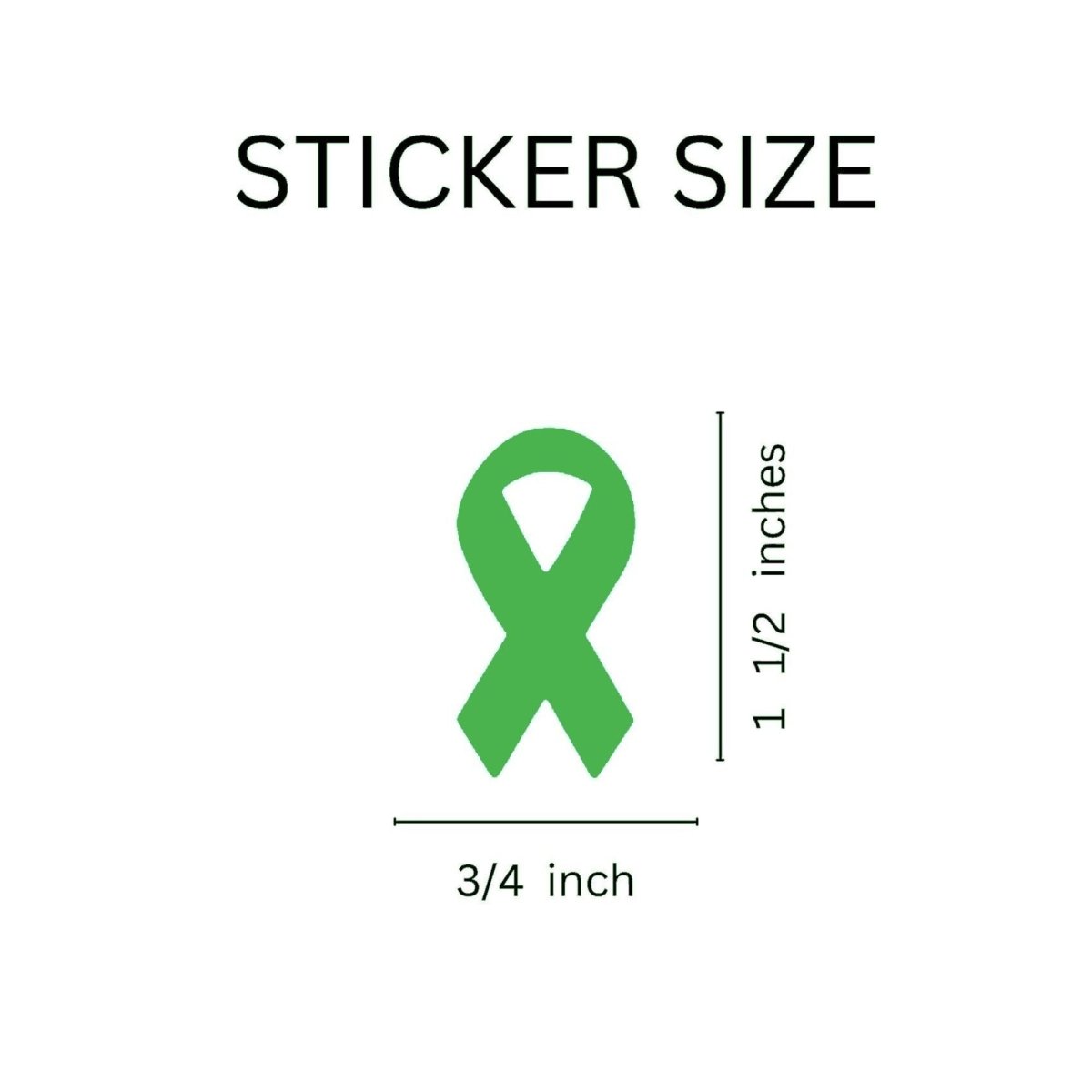250 Small Green Ribbon Stickers (250 per Roll) - Fundraising For A Cause