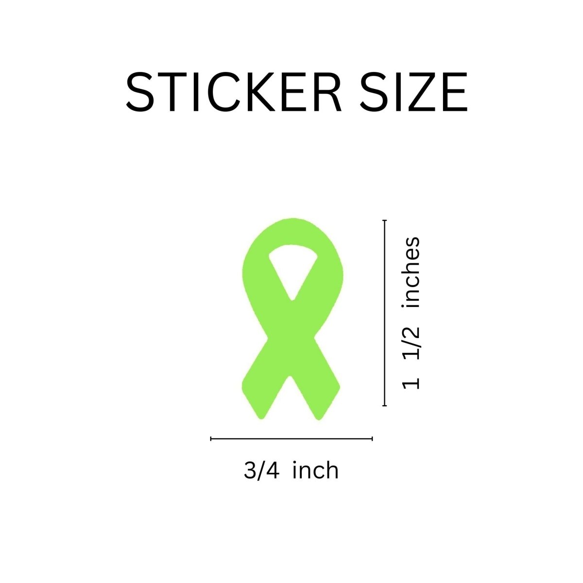 250 Small Lime Green Ribbon Stickers (250 per Roll) - Fundraising For A Cause