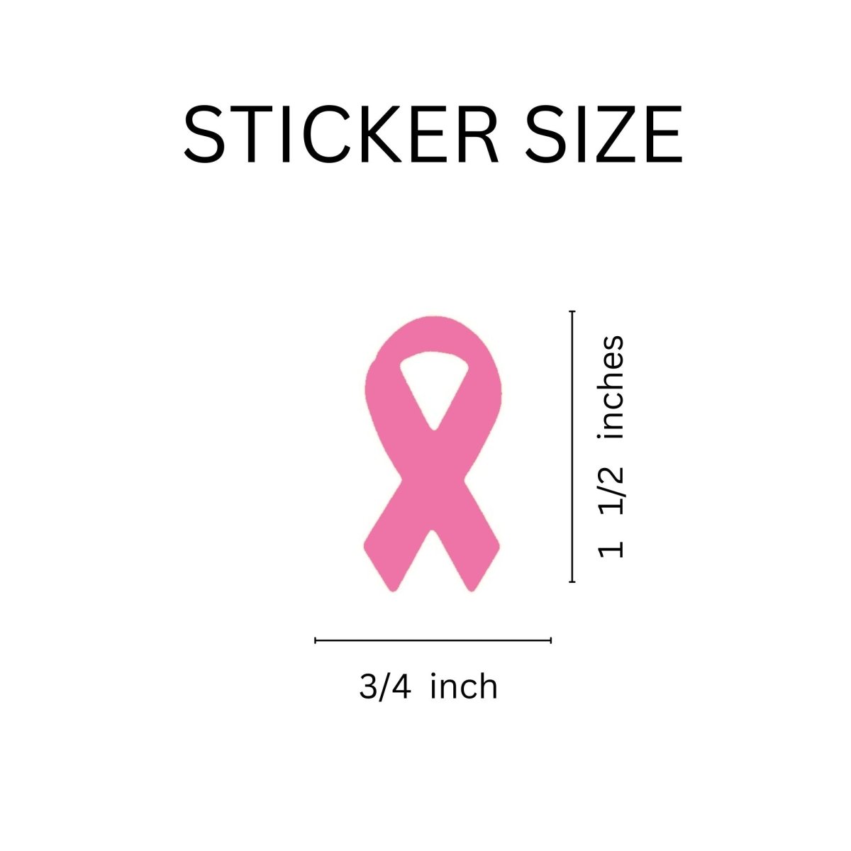 250 Small Pink Ribbon Shaped Stickers (250 per Roll) - Fundraising For A Cause