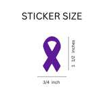 250 Small Purple Ribbon Stickers (250 per Roll) - Fundraising For A Cause