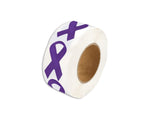 250 Small Purple Ribbon Stickers (250 per Roll) - Fundraising For A Cause