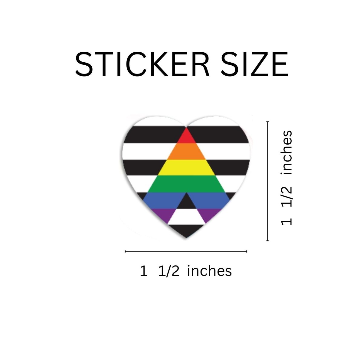 250 Straight Ally Allies LGBTQ Gay Pride Heart Stickers (250 per Roll) - Fundraising For A Cause