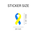 Support Ukraine Small Blue & Yellow Ribbon Stickers (250 Stickers) - Fundraising For A Cause
