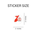 Go Red For Women Wear Red for Heart Awareness stickers. - Ruler Shot