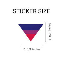 Load image into Gallery viewer, 250 Bisexual Triangle Shaped Stickers (250 per Roll) - Fundraising For A Cause