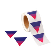 Load image into Gallery viewer, 250 Bisexual Triangle Shaped Stickers (250 per Roll) - Fundraising For A Cause