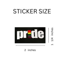 Load image into Gallery viewer, 250 Black Rectangle Rainbow Pride Stickers (250 per Roll) - Fundraising For A Cause