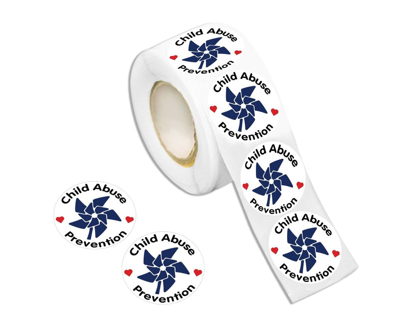 250 Child Abuse Prevention Blue Pin Wheel Stickers - Fundraising For A Cause