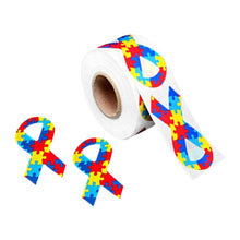 Load image into Gallery viewer, 250 Large Autism Awareness Ribbon Stickers (250 per Roll) - Fundraising For A Cause