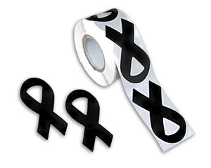 250 Large Black Ribbon Stickers (250 Stickers) - Fundraising For A Cause