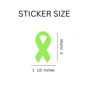250 Large Lime Green Ribbon Stickers (250 per Roll) - Fundraising For A Cause