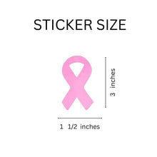 Load image into Gallery viewer, 250 Large Pink Ribbon Shaped Stickers (250 per Roll) - Fundraising For A Cause