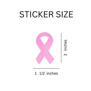 250 Large Pink Ribbon Shaped Stickers (250 per Roll) - Fundraising For A Cause