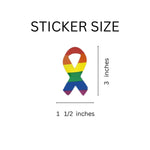 250 Large Rainbow Ribbon Stickers (250 per Roll) - Fundraising For A Cause