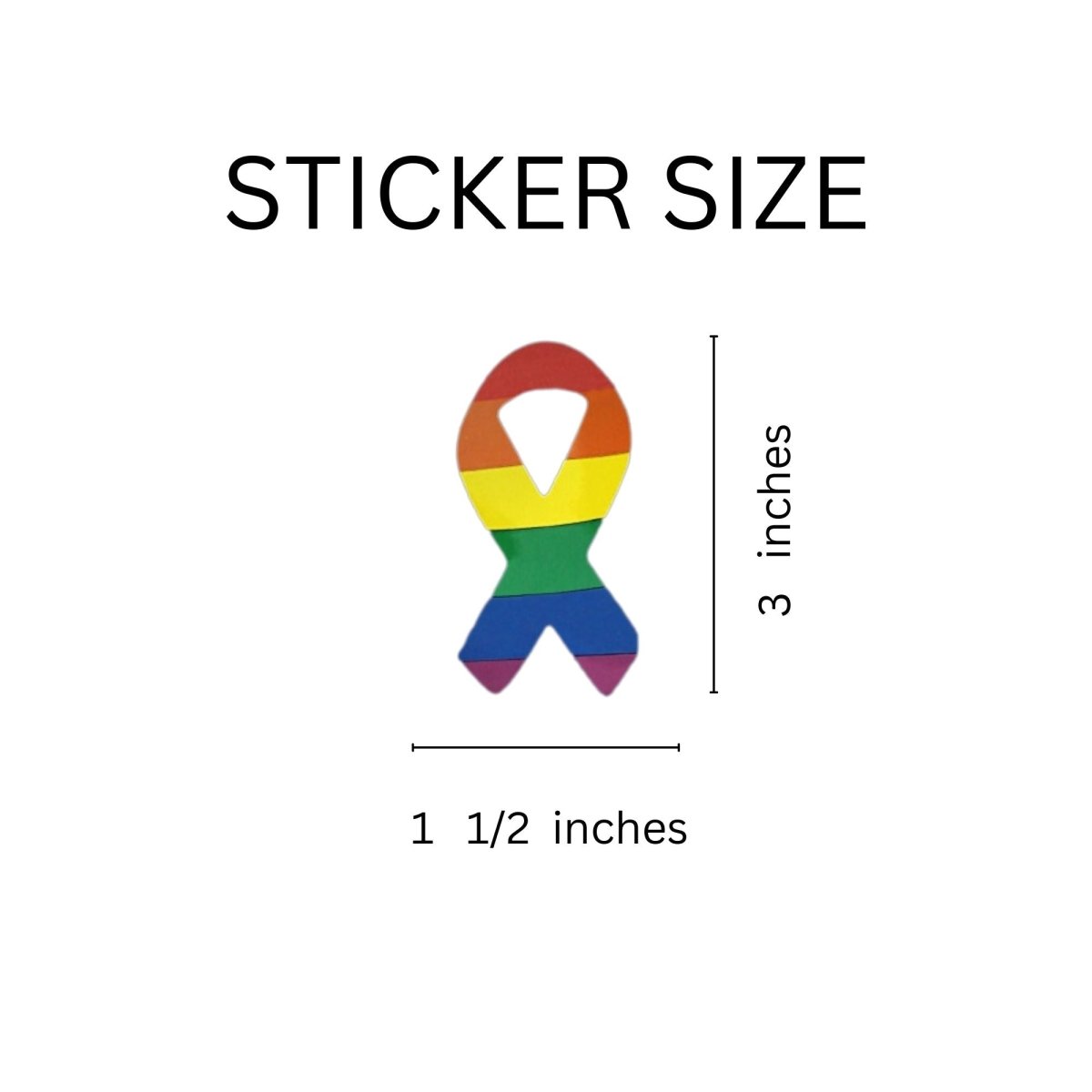 250 Large Rainbow Ribbon Stickers (250 per Roll) - Fundraising For A Cause