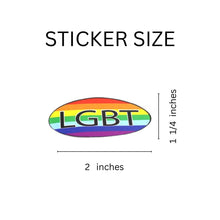 Load image into Gallery viewer, 250 Oval LGBT Rainbow Stickers (250 per Roll) - Fundraising For A Cause