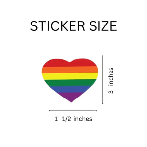 250 Rainbow Heart Stickers (250 per Roll) - Fundraising For A Cause