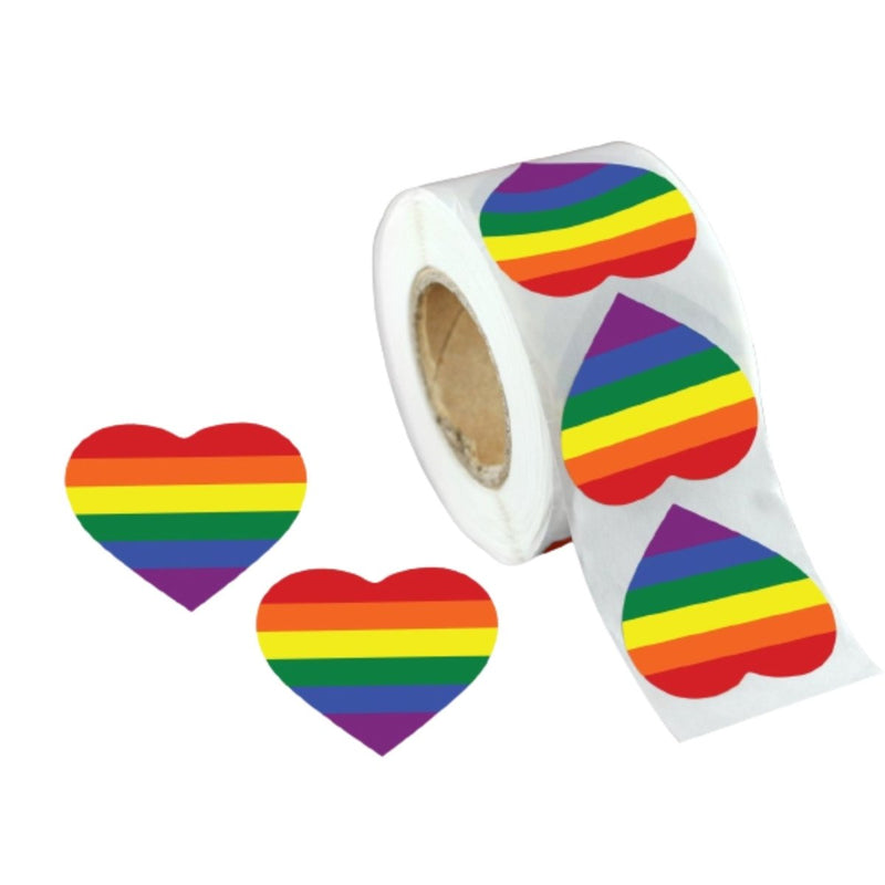250 Rainbow Heart Stickers (250 per Roll) - Fundraising For A Cause