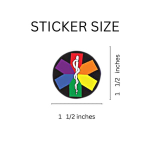250 Rainbow Star of Life EMT Stickers (250 per Roll) - Fundraising For A Cause