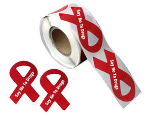 250 Red Ribbon Say No to Drugs Stickers Red Ribbon Week Stickers (250 Stickers) - Fundraising For A Cause