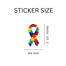 Load image into Gallery viewer, 250 Small Autism Awareness Ribbon Stickers (250 per Roll) - Fundraising For A Cause