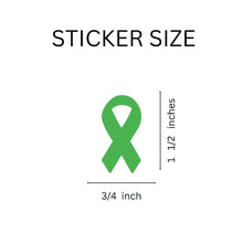 Load image into Gallery viewer, 250 Small Green Ribbon Stickers (250 per Roll) - Fundraising For A Cause