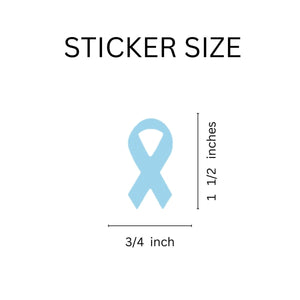 250 Small Light Blue Ribbon Stickers (250 per Roll) - Fundraising For A Cause