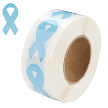 Load image into Gallery viewer, 250 Small Light Blue Ribbon Stickers (250 per Roll) - Fundraising For A Cause