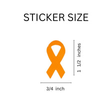 Load image into Gallery viewer, 250 Small Orange Ribbon Stickers (250 per Roll) - Fundraising For A Cause