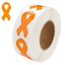Load image into Gallery viewer, 250 Small Orange Ribbon Stickers (250 per Roll) - Fundraising For A Cause