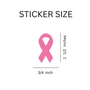 250 Small Pink Ribbon Shaped Stickers (250 per Roll) - Fundraising For A Cause
