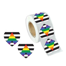 Load image into Gallery viewer, 250 Straight Ally Allies LGBTQ Gay Pride Heart Stickers (250 per Roll) - Fundraising For A Cause