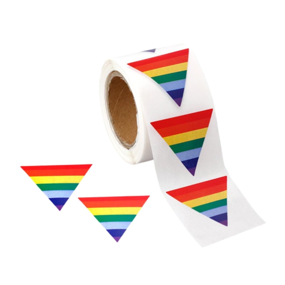 250 Triangle Rainbow Flag Stickers (250 per Roll) - Fundraising For A Cause