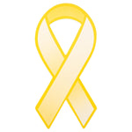 Large Paper Gold Ribbon Donation Ribbons (50 Ribbons) - Fundraising For A Cause