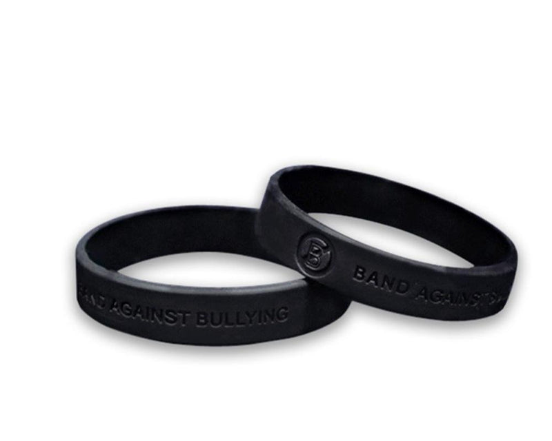 Adult Black Band Against Bullying Anti-Bullying Silicone Bracelets - Fundraising For A Cause