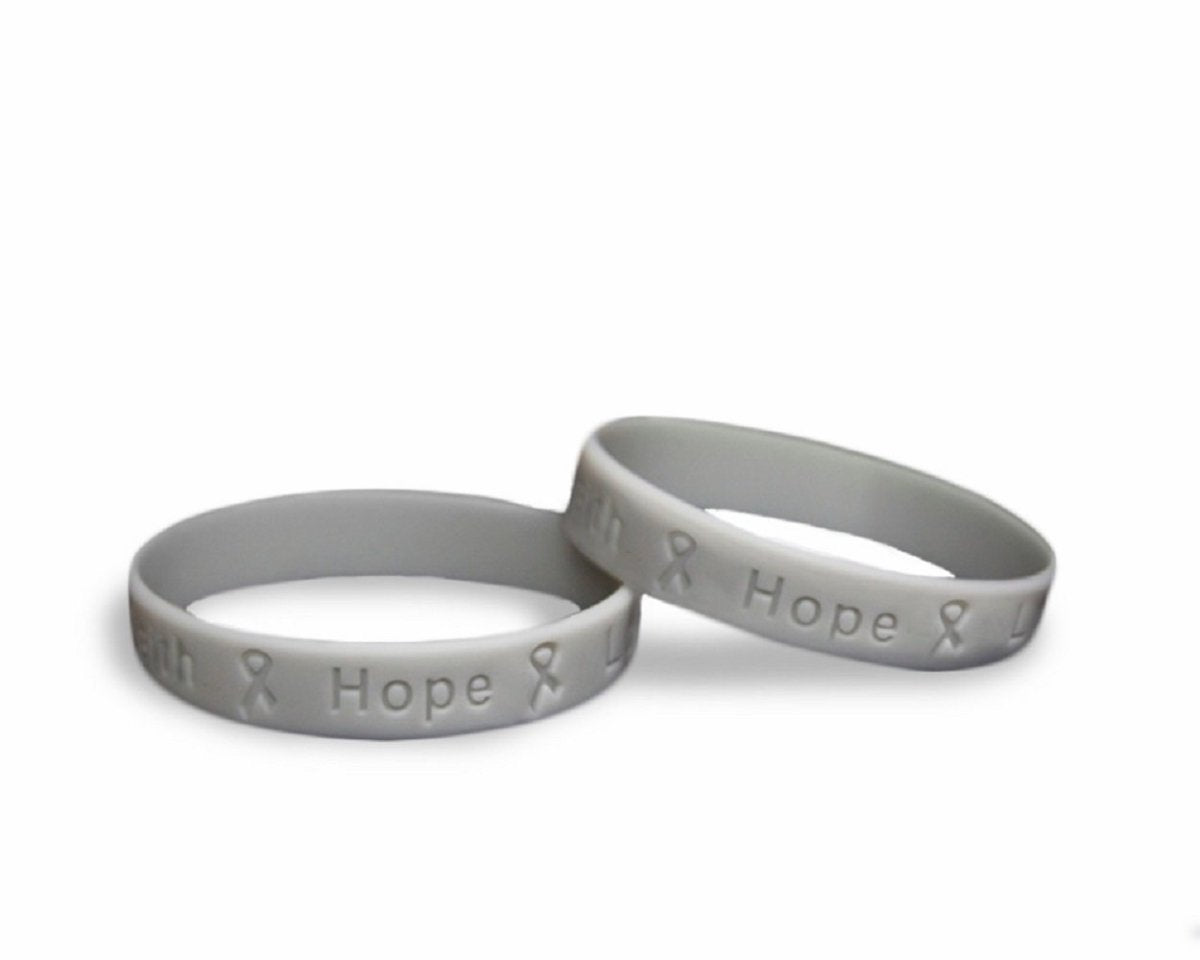 Adult Gray Awareness Silicone Bracelets - Fundraising For A Cause