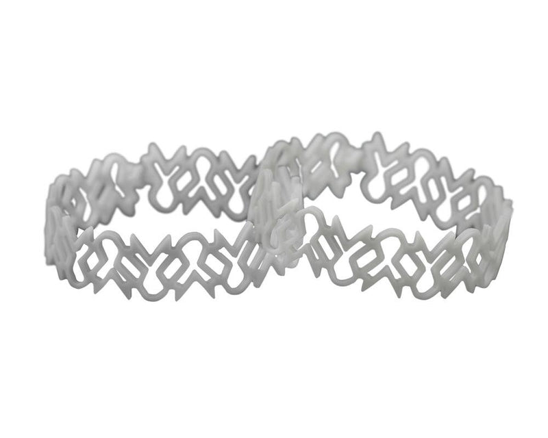 Gray Ribbon Shaped Silicone Bracelets - Fundraising For A Cause