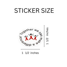 Load image into Gallery viewer, 500 Difference Red Ribbon Stickers - Fundraising For A Cause
