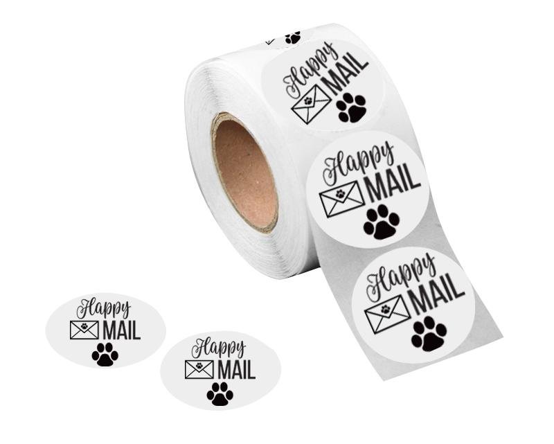 500 Happy Mail Paw Print Stickers (500 Stickers) - Fundraising For A Cause