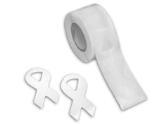 Load image into Gallery viewer, Small White Ribbon Stickers - Fundraising For A Cause