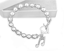 Load image into Gallery viewer, Music Note Beaded Charm Bracelets, Orchestra Jewelry - Fundraising For A Cause