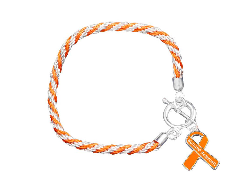 Multiple Sclerosis Rope Style Orange Ribbon Bracelets - Fundraising For A Cause