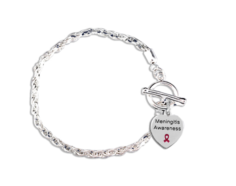 Meningitis Heart Charm Awareness Rope Style Bracelets - Fundraising For A Cause