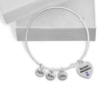 Load image into Gallery viewer, Epilepsy Heart Purple Ribbon Retractable Charm Bracelets in - Fundraising For A Cause