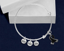 Load image into Gallery viewer, Black Ribbon Retractable Charm Bracelets - Fundraising For A Cause