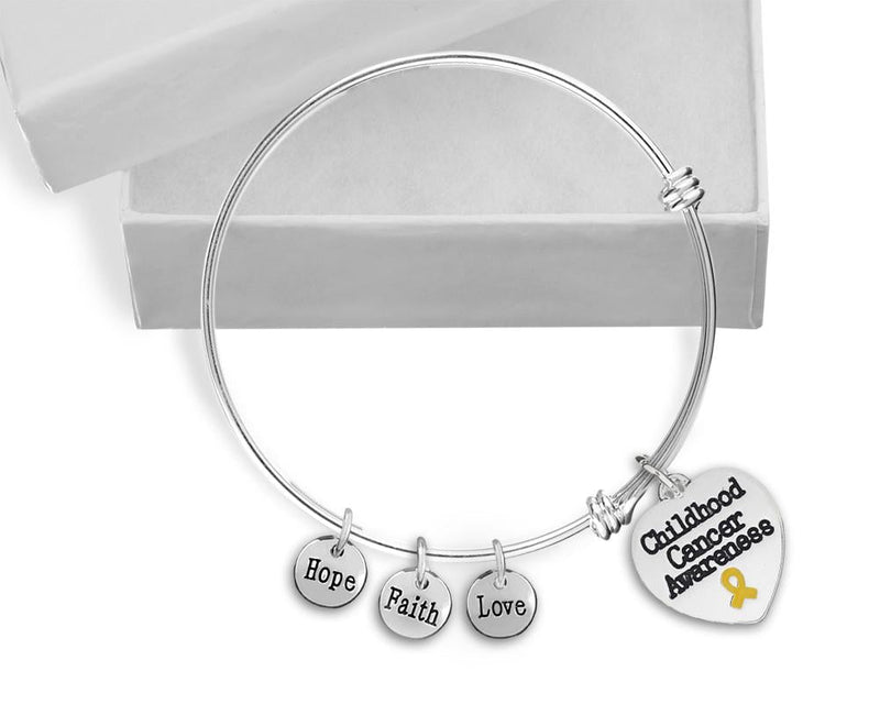Childhood Cancer Heart Retractable Charm Bracelets - Fundraising For A Cause
