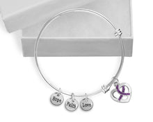 Load image into Gallery viewer, Purple Crystal Ribbon Retractable Charm Bracelets - Fundraising For A Cause