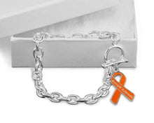 Load image into Gallery viewer, Multiple Sclerosis Orange Ribbon Chunky Charm Bracelets - Fundraising For A Cause