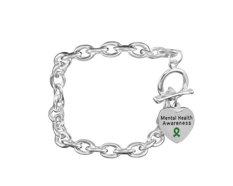Mental Health Awareness Heart Charm Chunky Bracelets - Fundraising For A Cause