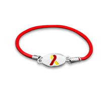 Load image into Gallery viewer, Red and Yellow Ribbon Stretch Bracelets Wholesale, Teen Abstinence Awareness Bracelets